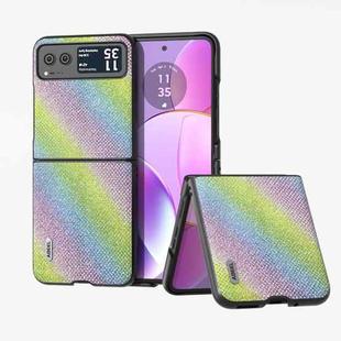 For Motorola Razr 40 ABEEL Diamond Series Black Edge Phone Case(Rainbow)