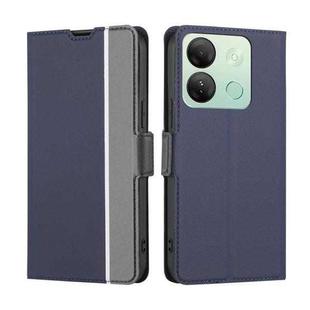 For Infinix Smart 7 HD Twill Texture Side Button Leather Phone Case(Blue)