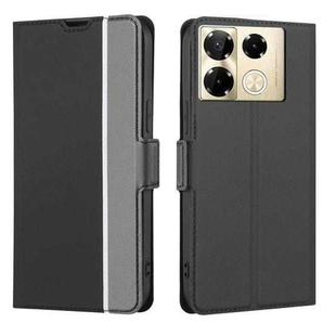 For Infinix Note 40 Pro 4G Twill Texture Side Button Leather Phone Case(Black)