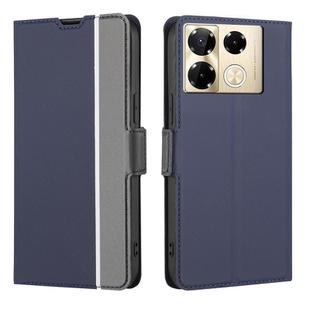 For Infinix Note 40 Pro 4G Twill Texture Side Button Leather Phone Case(Blue)