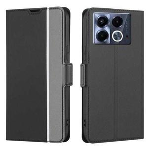 For Infinix Note 40 5G Twill Texture Side Button Leather Phone Case(Black)