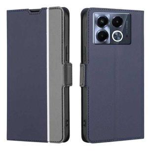 For Infinix Note 40 5G Twill Texture Side Button Leather Phone Case(Blue)