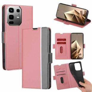 For Infinix Note 50 4G Twill Texture Side Button Leather Phone Case(Pink)