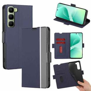 For Infinix Hot 60 5G Twill Texture Side Button Leather Phone Case(Blue)