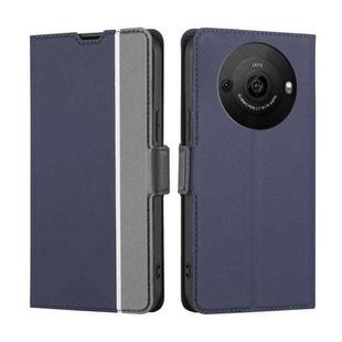 For Sharp Aquos R8 Pro SH-51 Twill Texture Side Button Leather Phone Case(Blue)