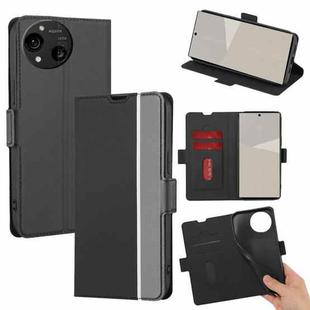 For Sharp Aquos R10 Twill Texture Side Button Leather Phone Case(Black)