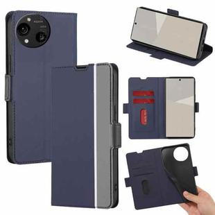 For Sharp Aquos R10 Twill Texture Side Button Leather Phone Case(Blue)