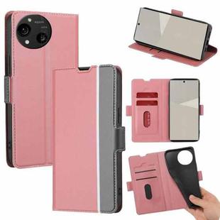 For Sharp Aquos R10 Twill Texture Side Button Leather Phone Case(Pink)