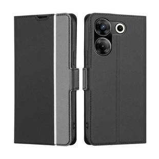 For Tecno Camon 20 Pro 5G Twill Texture Side Button Leather Phone Case(Black)