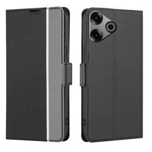 For Tecno Pova 6 Pro 5G Twill Texture Side Button Leather Phone Case(Black)