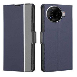 For Tecno Camon 30 Pro 5G Twill Texture Side Button Leather Phone Case(Blue)