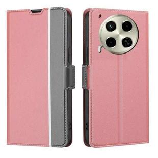 For Tecno Camon 30 Twill Texture Side Button Leather Phone Case(Pink)