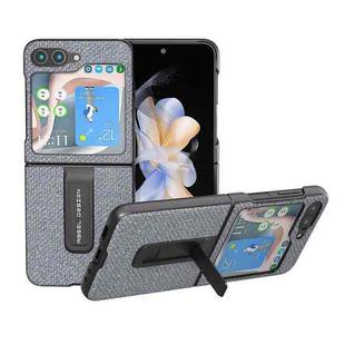 For Samsung Galaxy Z Flip5 Diamond Series Black Edge Phone Case with Holder(Black)