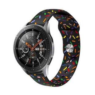 20mm Universal Reverse Buckle Colorful Oval Dot Pattern Silicone Watch Band(Black)