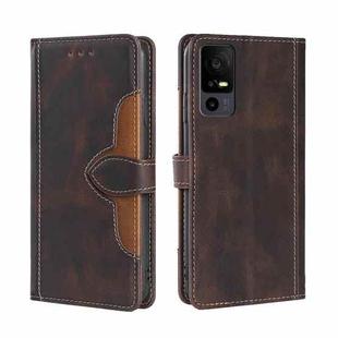 For TCL 40 XE 5G / 40X 5G T601D Skin Feel Magnetic Buckle Leather Phone Case(Brown)