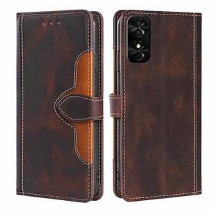 For TCL 50 SE 4G Skin Feel Magnetic Buckle Leather Phone Case(Brown)