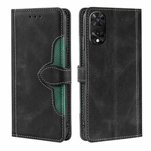 For TCL 505 4G Skin Feel Magnetic Buckle Leather Phone Case(Black)