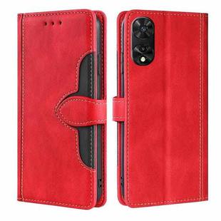 For TCL 505 4G Skin Feel Magnetic Buckle Leather Phone Case(Red)