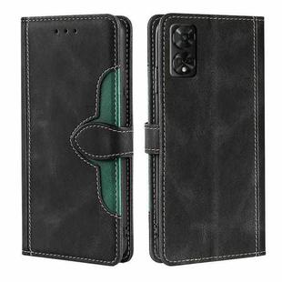 For TCL 50 5G Skin Feel Magnetic Buckle Leather Phone Case(Black)