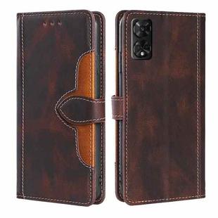 For TCL 50 5G Skin Feel Magnetic Buckle Leather Phone Case(Brown)