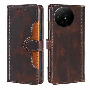 For TCL 50 XL Skin Feel Magnetic Buckle Leather Phone Case(Brown)