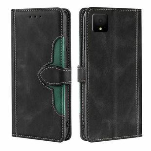 For TCL 502 Skin Feel Magnetic Buckle Leather Phone Case(Black)