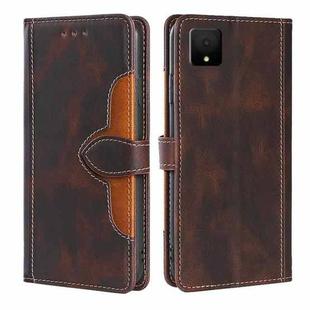 For TCL 502 Skin Feel Magnetic Buckle Leather Phone Case(Brown)