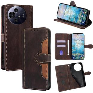 For TCL 50 NxtPaper 5G Skin Feel Magnetic Buckle Leather Phone Case(Brown)