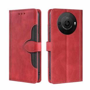 For Sharp Aquos R8 Pro SH-51 Skin Feel Magnetic Buckle Leather Phone Case(Red)