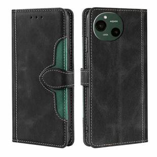 For Sharp Aquos R9 Skin Feel Magnetic Buckle Leather Phone Case(Black)