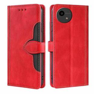 For Sharp Aqous Wish4 Skin Feel Magnetic Buckle Leather Phone Case(Red)