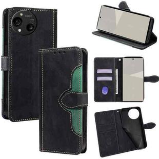 For Sharp Aquos R10 Skin Feel Magnetic Buckle Leather Phone Case(Black)