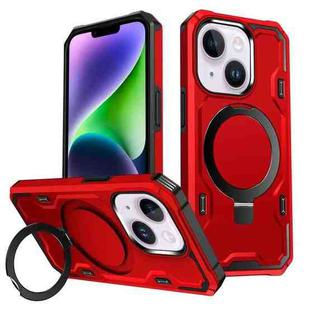 For iPhone 14 Plus Patronus MagSafe Magnetic Holder Phone Case(Red)