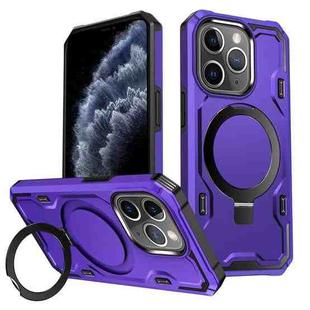 For iPhone 11 Pro Max Patronus MagSafe Magnetic Holder Phone Case(Purple)