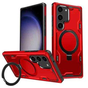 For Samsung Galaxy S23 5G Patronus MagSafe Magnetic Holder Phone Case(Red)