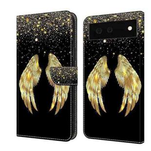 For Google Pixel 6 Crystal 3D Shockproof Protective Leather Phone Case(Golden Wings)