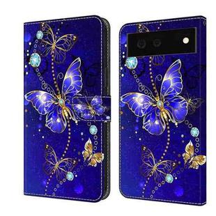 For Google Pixel 6 Crystal 3D Shockproof Protective Leather Phone Case(Diamond Butterfly)
