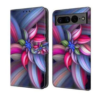 For Google Pixel 7 Crystal 3D Shockproof Protective Leather Phone Case(Colorful Flower)