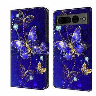 For Google Pixel 7 Crystal 3D Shockproof Protective Leather Phone Case(Diamond Butterfly)