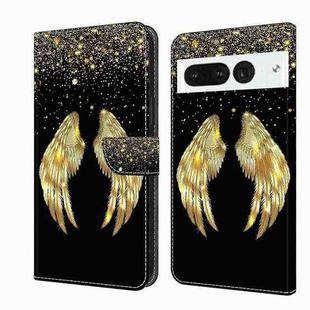 For Google Pixel 7 Pro Crystal 3D Shockproof Protective Leather Phone Case(Golden Wings)