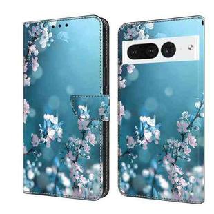 For Google Pixel 7 Pro Crystal 3D Shockproof Protective Leather Phone Case(Plum Flower)