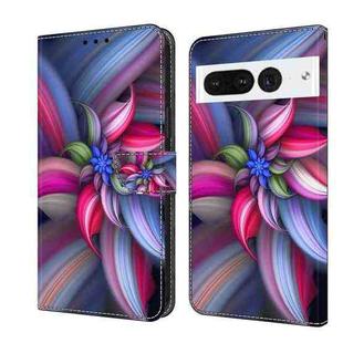 For Google Pixel 7 Pro Crystal 3D Shockproof Protective Leather Phone Case(Colorful Flower)