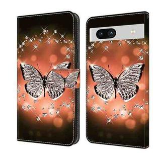 For Google Pixel 7a Crystal 3D Shockproof Protective Leather Phone Case(Crystal Butterfly)