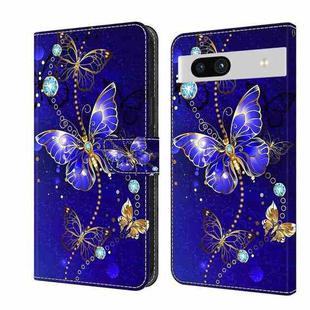 For Google Pixel 7a Crystal 3D Shockproof Protective Leather Phone Case(Diamond Butterfly)