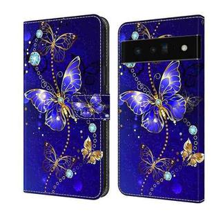 For Google Pixel 6 Pro Crystal 3D Shockproof Protective Leather Phone Case(Diamond Butterfly)