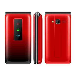 UNIWA T320E Flip Phone, 2.4 inch, SC6531E, Support Bluetooth, Torch, FM, GSM, Dual SIM(Red)