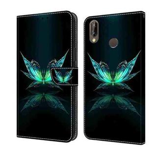 For Huawei P20 Lite Crystal 3D Shockproof Protective Leather Phone Case(Reflection Dutterfly)