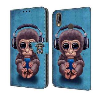 For Huawei P20 Lite Crystal 3D Shockproof Protective Leather Phone Case(Orangutan)