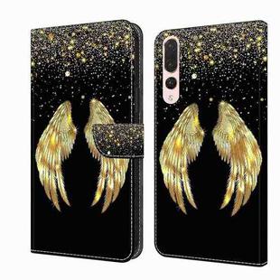 For Huawei P20 Pro Crystal 3D Shockproof Protective Leather Phone Case(Golden Wings)