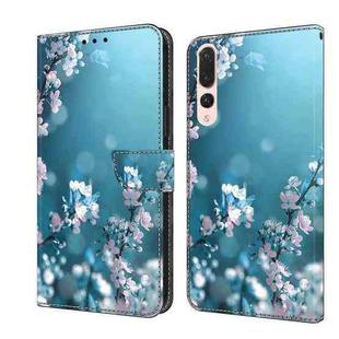 For Huawei P20 Pro Crystal 3D Shockproof Protective Leather Phone Case(Plum Flower)